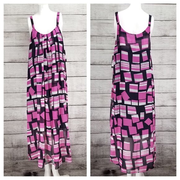 NEW Nic+Zoe M Block Party Sleeveless Midi Dress Abstract print - Picture 1 of 7